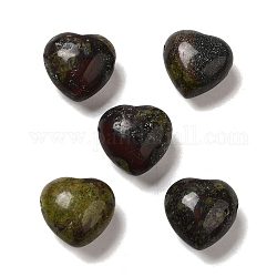 Perles de sang de dragon naturel, cœur, 14.5~15x14.5~15x8.5mm, Trou: 1.5mm