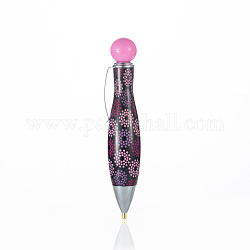 Diamant-Malstift aus Kunststoff, mit Klipp, Diamant-Malwerkzeuge, Tupfenmuster, Perle rosa, 100x20 mm
