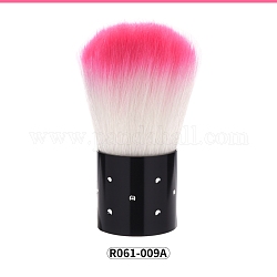 Polvo de cepillo de uñas, limpiador removedor de polvo para uñas de gel acrílico y uv, mango de plástico, color de rosa caliente, 70x27mm
