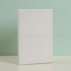 Bois de lin blanc apprêté encadré, pour peindre le dessin, rectangle, blanc, 30.1x20.3x1.7 cm