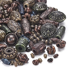 Assorted Antique Style Acrylic Beads, For Jewelry Making, Mixed Shapes, Mixed Color, 6~25x5~15x2~12mm, Hole: 1~3mm