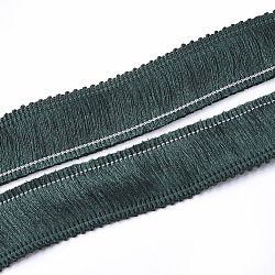 Бахрома из полиэстера с кисточкой, аксессуары для костюма, темно-зеленый, 25~26x2 мм, около 20 м / упаковка
