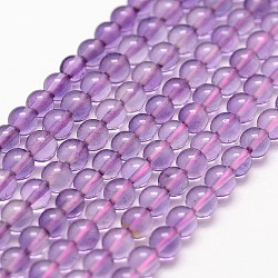 Chapelets de perles en améthyste naturelle, Grade a, ronde, 2mm, Trou: 0.5mm, 190 pcs / chapelet, 15.7 pouce