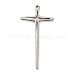 304 Stainless Steel Pendants, Star Charm, Stainless Steel Color, 25.5x13x1mm, Hole: 0.9mm