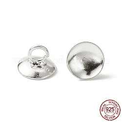 925 in argento sterling ciondolo balle, per ciondoli con coperchio a bolle di vetro globo, argento, 4.5x6mm, Foro: 2 mm