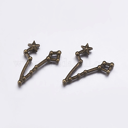 Legierung Cabochons, Sternbild / Sternzeichen, Antik Bronze, Fische, 23x12x3 mm