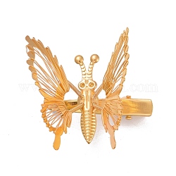 Eisen Haarkralle, Vintage dekorative Haaraccessoires, sich bewegender Schmetterling, golden, 38x19x1 mm, für 1.6 mm Strass