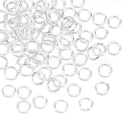 Pandahall Elite 80 pièces 925 bagues rondes en argent sterling, anneaux de saut soudés, anneaux de jonction fermés, couleur d'argent, 21 jauge, 4x0.7mm