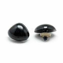 Nez de poupée en plastique artisanal, nez de sécurité, noir, 13x18mm, pin: 6 mm