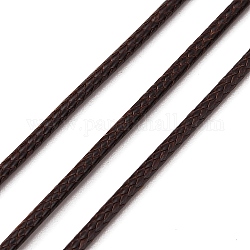 Плетеные шнуры из вощеного полиэстера, круглые, многослойный, с катушкой, кокосового коричневый, 2 мм, около 10.94 ярда (10 м) / рулон