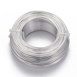 Alambre de aluminio redondo, alambre artesanal flexible, para hacer joyas de abalorios, plata, 12 calibre, 2.0mm, 55 m / 500 g (180.4 pies / 500 g)