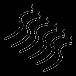 6Pcs Iron Cable Chains Necklaces Set for Women, Silver, 17.72 inch(45cm)