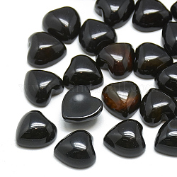Окрашенные натуральные черные агатовые кабошоны, сердце, 15x18x6 мм
