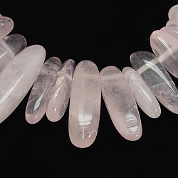 Природный камень розовый кварц бисер нитей, трубка, 5~7x15~24x5~6 мм, отверстие : 1 мм