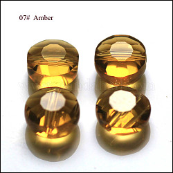 Abalorios de cristal austriaco de imitación, aaa grado, facetados, plano y redondo, vara de oro, 8x4mm, agujero: 0.9~1 mm