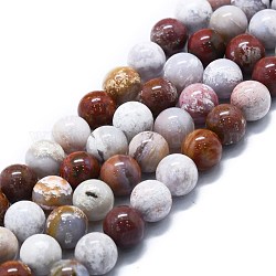 Chapelets de perles en jaspe d'océan naturelle, ronde, 8mm, Trou: 1.2mm, Environ 51 pcs/chapelet, 15.75'' (40 cm)