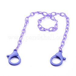 Персонализированные ожерелья-цепочки из абс-пластика, цепочки для сумочек, с пластиковыми застежками в виде клешней лобстера, сирень, 22.24 дюйм (56.5 см)