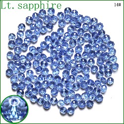 Imitazione branelli di cristallo austriaco, grado aaa, sfaccettato, rondelle, blu fiordaliso, 4x3mm, Foro: 0.7~0.9 mm