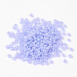 Perline semi di vetro, ceylon, tondo, lilla, 3mm, Foro: 1 mm, circa 10000pcs/libbra