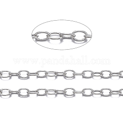 Brass Cable Chains, Soldered, with Spool, Oval, Cadmium Free & Nickel Free & Lead Free, Long-Lasting Plated, Platinum, 2x1.5x0.35mm, about 301.83 Feet(92m)/roll