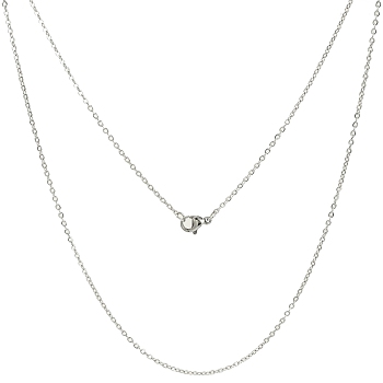 Llanura clásica 304 acero inoxidable collares para mujer para hombre collares de cadena de cable unisex, color acero inoxidable, 19.5 pulgada ~ 19.8 pulgadas (49.5 cm ~ 50.5 cm)