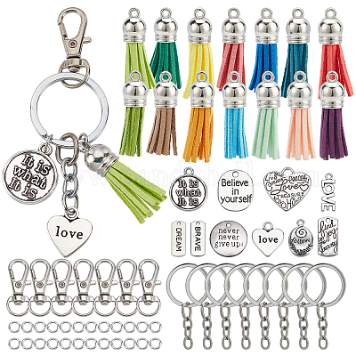 2 Pcs mini tassel kit tiny key chain tassels tassels for keychain