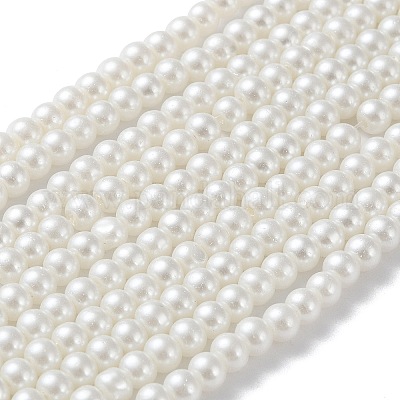 Wholesale Baking Painted Pearlized Glass Pearl Round Bead Strands ...