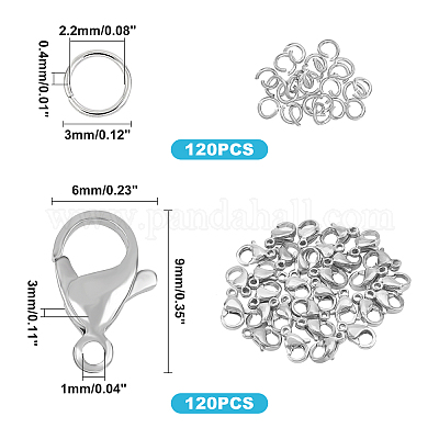 Wholesale UNICRAFTALE 120pcs Stainless Steel Jump Rings and 120pcs