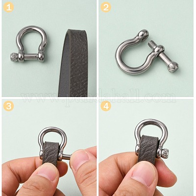 Wholesale CHGCRAFT 2Pcs 304 Stainless Steel D-Ring Anchor Shackle Clasps 