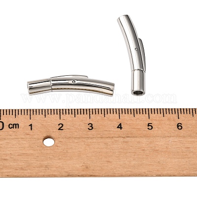 UNICRAFTALE 6 Setusure A Baionetta A Colonna 304usure A Baionetta in Acciaio Inossidabile Connettori Terminali per Cavo in Pelle con Foro da 3 mm per Gioielli, Colore Acciaio Inossidabile