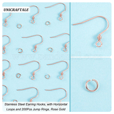 Wholesale UNICRAFTALE About 200Pcs Rose Gold 304 Stainless Steel