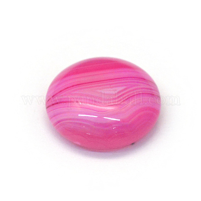 Gefärbte natürliche gestreifte Achat-Cabochons&nbsp;X-G-R348-14mm-01-1