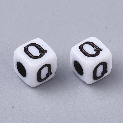 Perles acryliques opaques blanches&nbsp;X-MACR-R869-02Q-1