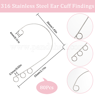 Wholesale SUNNYCLUE 1 Box 80Pcs Ear Cuff Findings Ear Wrap Finding ...