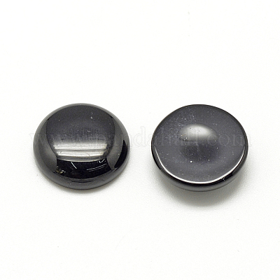 Synthetische schwarze Steincabochons&nbsp;G-R416-8mm-46-1-1