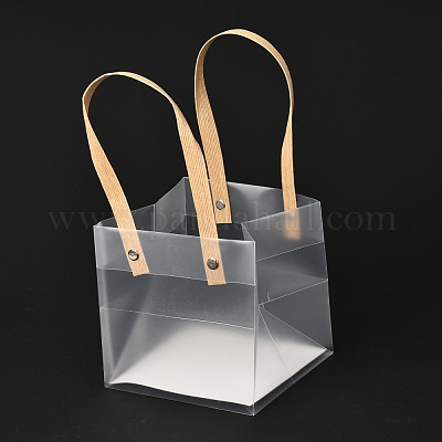 Color Handles Clear Plastic Tote Bags