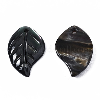 Labbro nero naturale pendenti shell&nbsp;SSHEL-S258-100A-1