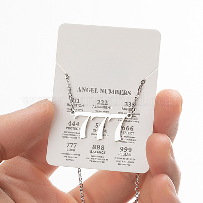 Purelei® Collana Angel Numbers 111-777 – Acciaio Inossidabile Impermeabile, Lunghezza Regolabile 40-45 Cm (Donna)
