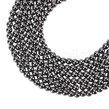 ARRICRAFT Non-Magnetic Synthetic Hematite Beads Strands G-AR0002-09-1
