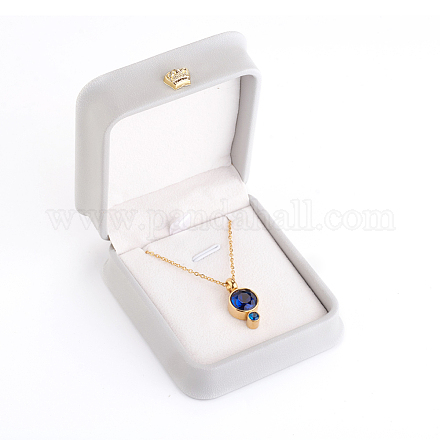 Coffrets cadeaux pendentif collier en cuir pu X-LBOX-L005-F01-1