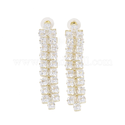 Ottone micro spianare orecchini zirconi EJEW-B046-19G-1