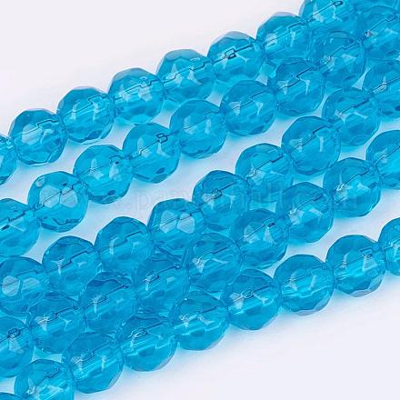 Chapelets de perles en verre transparent GLAA-Q061-6mm-25-1