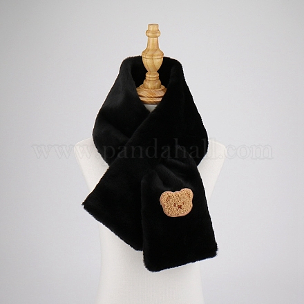 Verstellbarer Nackenwärmer-Schal aus Polyester-Kaninchenfell für Jungen und Mädchen COHT-PW0001-33C-1