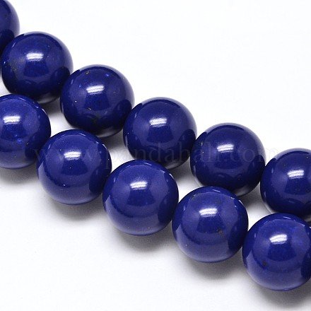 Dyed Lapis Lazuli Round Beads Strands G-N0139-01-14mm-1
