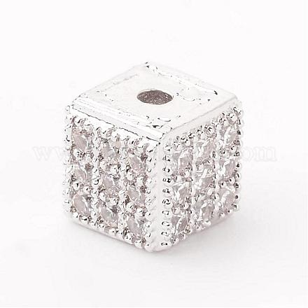 Micro cubo de latón pavimentan abalorios de circonio cúbico ZIRC-K015-07P-1