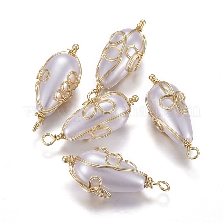 Colgantes de perlas de imitación de plástico abs KK-T039-12G-1