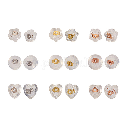 Pandahall 27 Pairs 3 Style Silicone Ear Nuts FIND-TA0002-09-1