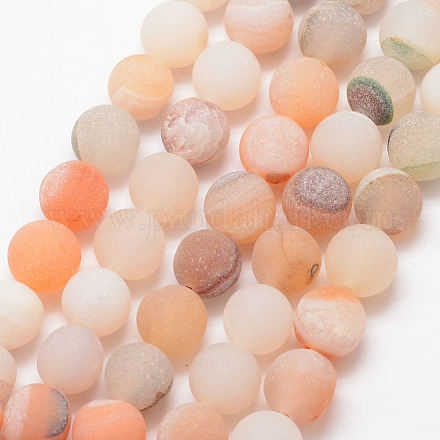 Chapelets de perle en agate géode druzy naturelle X-G-K166-09-8mm-02-1