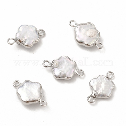 Ciondoli per connettore di perle keshi naturali barocche PEAR-P004-22B-P01-1