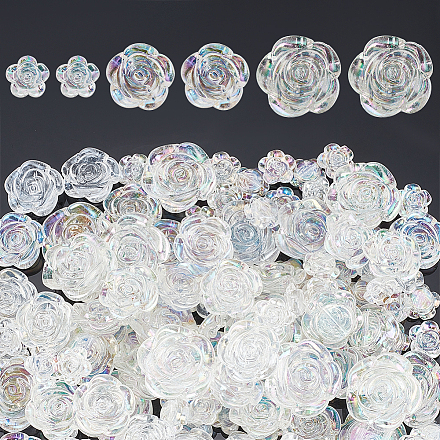 Pandahall elite 120pcs 3 perles en plastique transparentes de style KY-PH0001-68-1